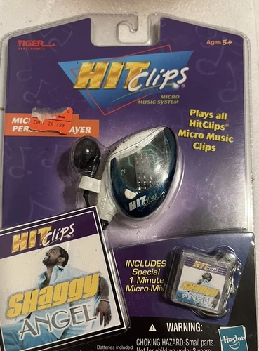 NIB Y2K Hit Clips Shaggy -Angel Micro Personal Player Blue 2002-Vintage toys