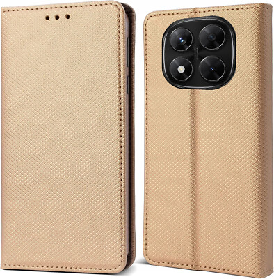 FÜR XIAOMI REDMI NOTE 14 PRO 4G - SMART MAGNET Hülle Tasche Case Buch Cover GOLD