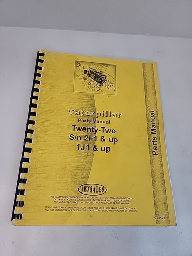 Raupe Teile Handbuch Twenty Two S/n 2f1 &up 1j1 & höher