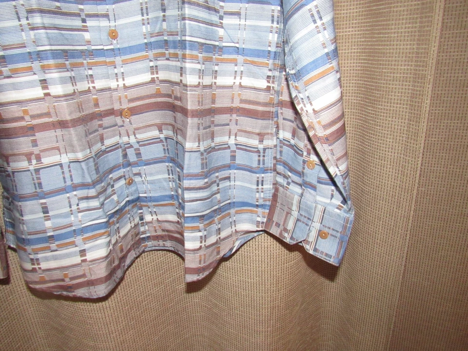 Camisa De Colección JHANE BARNES Para Hombre Mediana Abotonada Algodón Tejida Colorida Larga Slv Foto 4 de 4