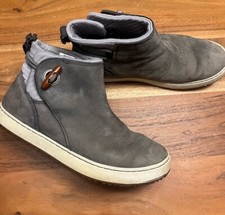 L.L. Bean Mountainside Toggle Boots Nubuck Leather Pull On Women's Size 6.5 Gray