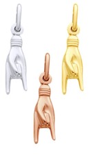 14K GOLD Plated 3-DIMENSIONAL GOOD LUCK HAND CHARM 206.92
