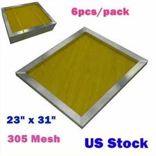 USA-23" x 31" Aluminum Silk Screen Printing Frame 305 Yellow Mesh Screens 6PCS