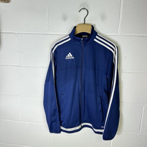 Adidas Shirt Mens Extra Small Blue White Climacool Full Zip Long Sleeve Gym - Picture 1 of 13