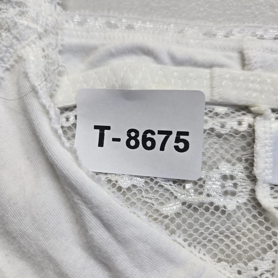 Sujetador Btempt'd Mujer M Blanco Bralette Inalámbrico Encaje Mezcla Tela Correa Foto 2 de 4