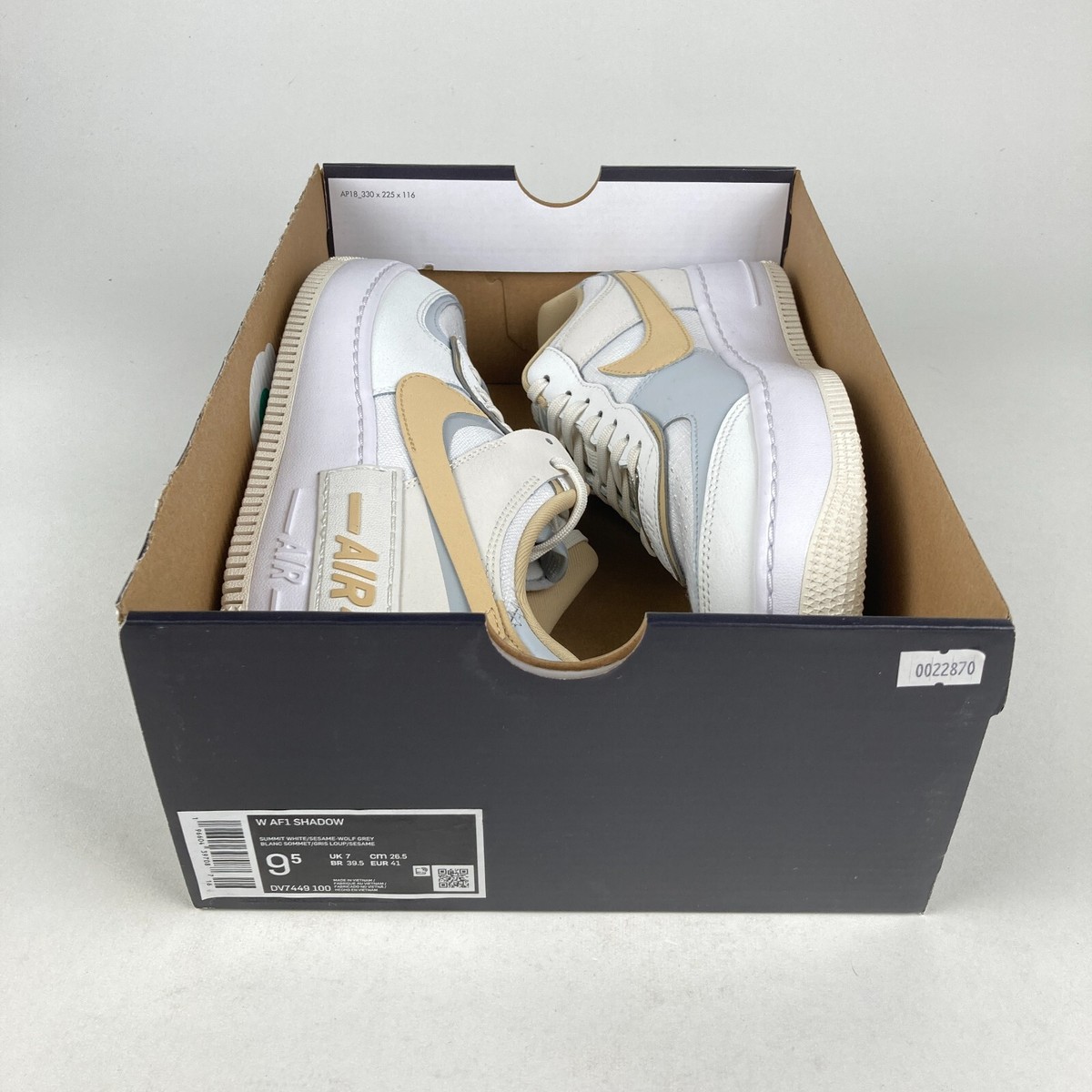 nike air force 1 shadow white 41