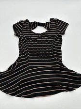 Paper + Tee Blouse Women Small Striped Multicolor Bow..#13732