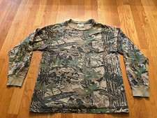 Vintage High Peak Camo Long Sleeve T Shirt Men's Large Hunting Realtree USA 0163