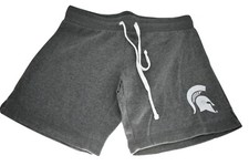 J. America Womens Michigan State Spartans Gray Fleece Casual Shorts NWT M