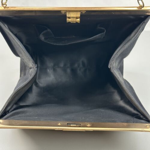 VTG Gold & Silver Tone Basketweave Metal Purse 1950-60s With Red Black Interior - Picture 14 of 15