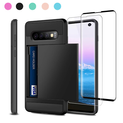 Credit Card Holder Wallet Slide Slim Case Cover For Samsung Galaxy S10e S10  Plus