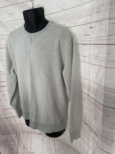Jachs New York Men's Pullover Sweater Crew Neck Striped White/Gray Size L - Picture 2 of 5