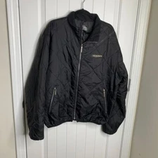Vintage Descente quilted black insulated puffer bomber jacket size XL