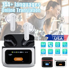 2025 Bluetooth AI Translator Earbuds 144 Languages Real Time Translate Earphones