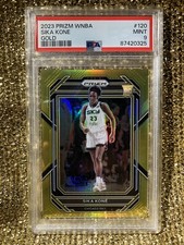 Sika Koné 2023 Panini Prizm WNBA Gold 7/10 Mali Washington Mystics RC PSA 9