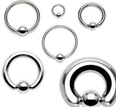 #ad Pair of Surgical Steel Captive Bead Ring Nipple Eyebrow Septum CBR 20 00 Gauge $19.85