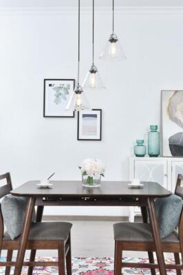 CHANDELIER PENDANT GLASS SHADES FOYER DINING ROOM KITCHEN ISLAND 3 LIGHT FIXTURE
