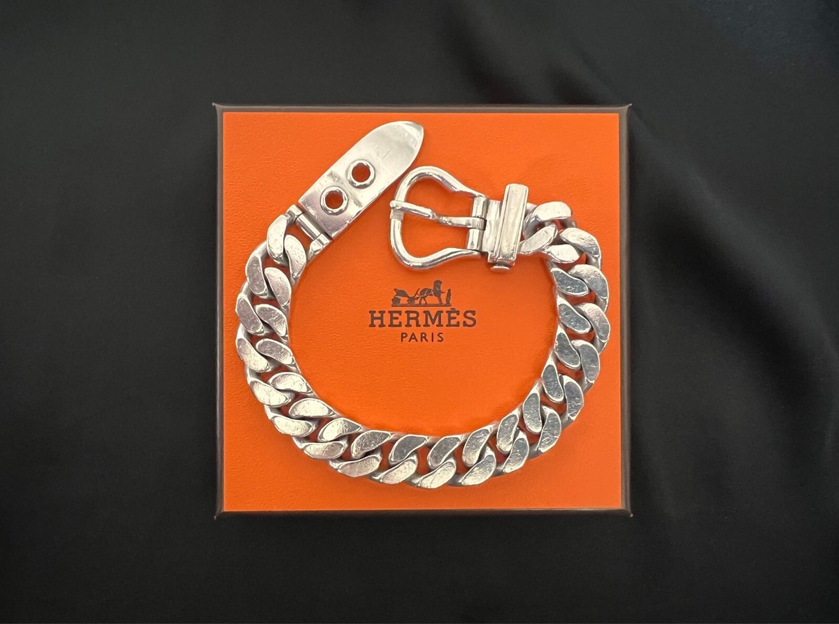 エルメス　HERMES vintage bracelet HERMES Vintage Boucle Sellier Sterling Silver Link Bracelet