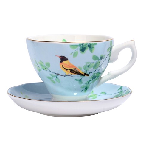 Juego de platillos de taza de café de té de porcelana fina de hueso vintage taza de café europea 15 colores - Imagen 23 de 39