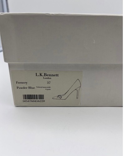 L.K. Bennett Fern Embellished Bow Court Shoes37 Velvet Powder Blue Witch Clutch - Picture 11 of 15