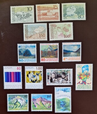 Liechtenstein, kleines Lot - 15 Marken - 4 Sätze, postfrisch **