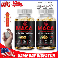 Maca Root Capsules 10000mg, Peruvian Maca Extract for Men Women 240 Capsules