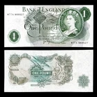 1970 Bank of England 1 One Pound Banknote Old Paper Money Page P#374g Bill VF+