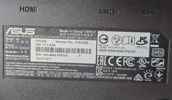 ASUS ROG Swift PG258Q 24.5" 240Hz 1080p FHD Monitor - Image 4 of 4