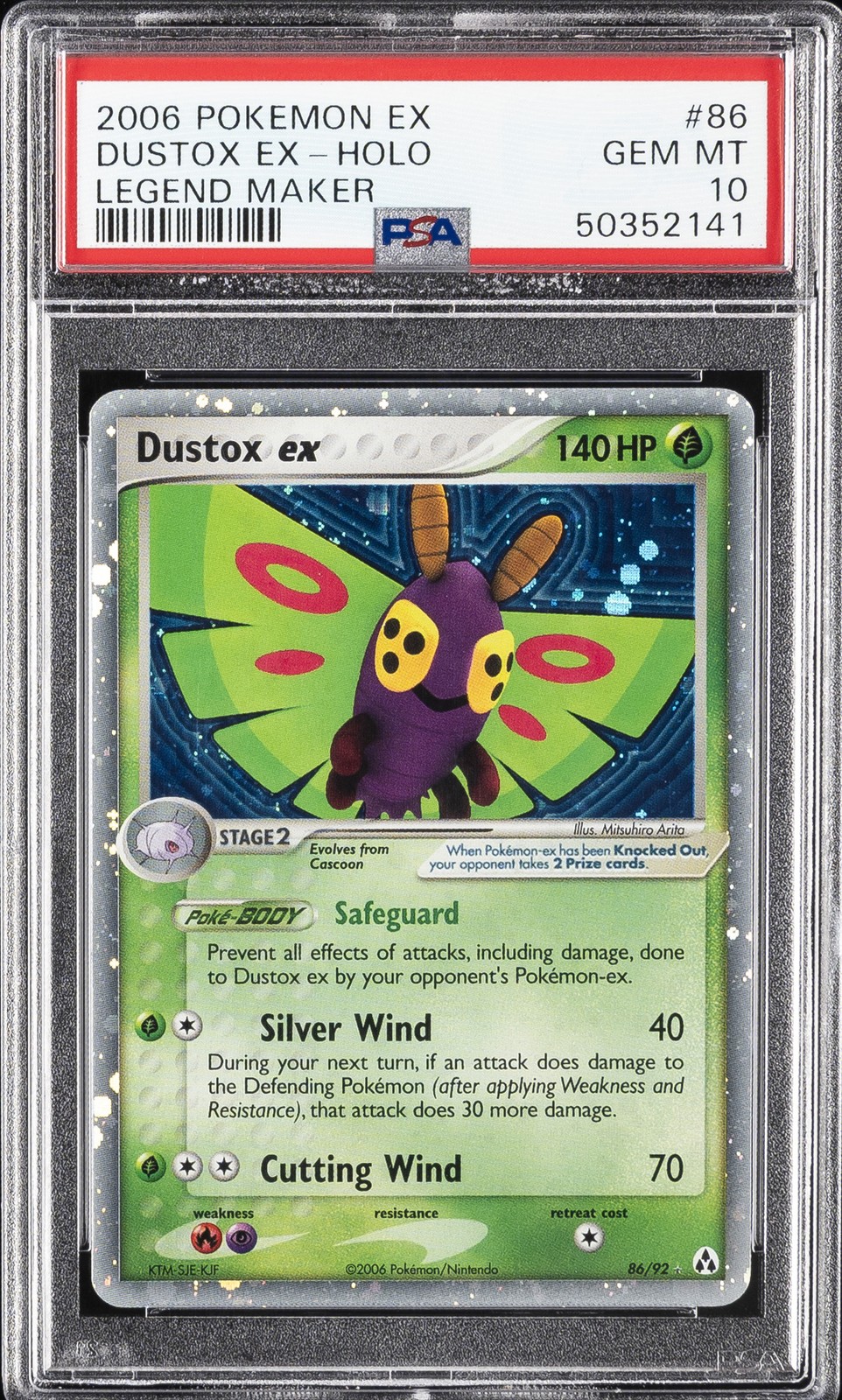 2006 POKEMON EX LEGEND MAKER #86 DUSTOX EX-HOLO PSA 10