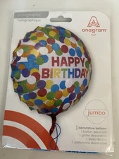 Anagram Happy Birthday Jumbo 28” Hologram Multi Color Balloon