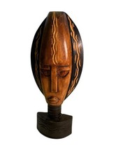 14 1/2  Tall X 6  Wide Wooden Sculpture Handmade In Ghana.