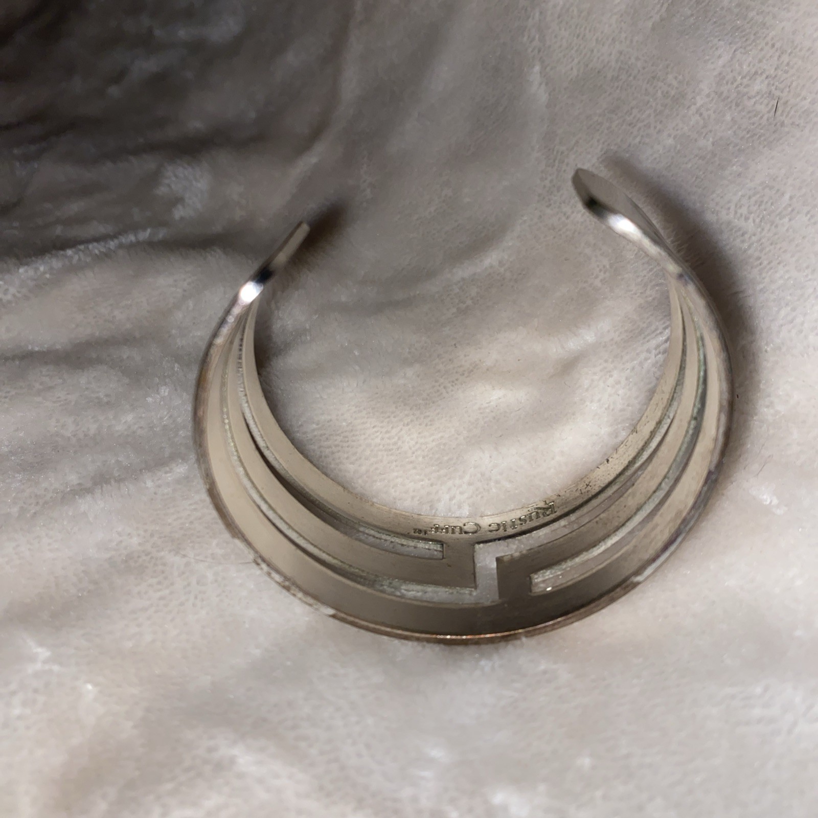 Rustic Cuff Bracelet Silver Tone Triple Band Cuff… - image 6