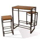 Atlantic Urban Bar Height Dining Table 2 Stools 82008132 - Black/CHESTNUT