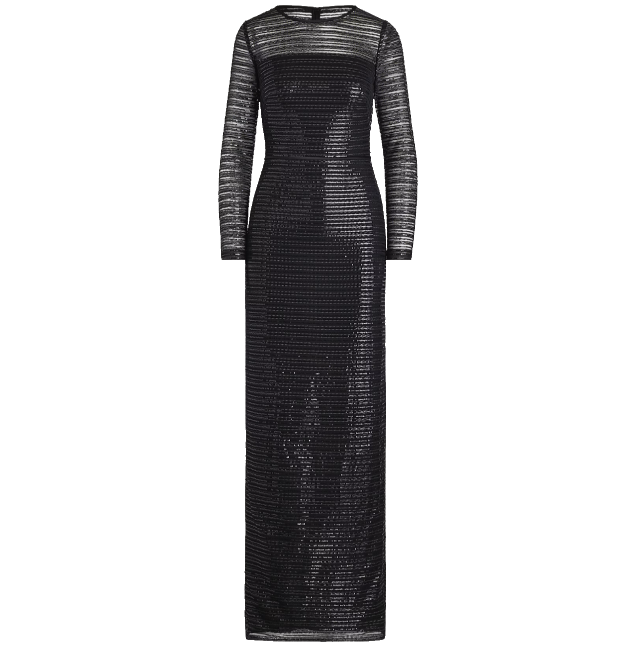 RALPH LAUREN Black sequin Gown Dress 6 Column Maxi split NWOT