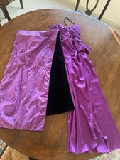 Kurt Thomas Purple Satin long dress gown with wrap
