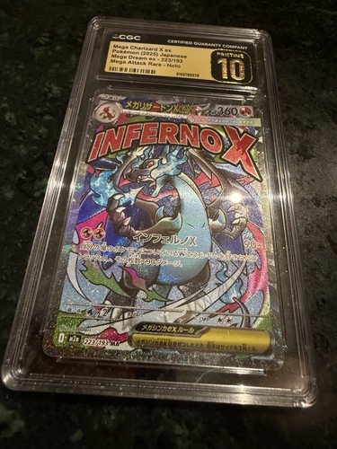 CGC Pristine 10 Mega Charizard X ex 223/193 Mega Attack Rare Holo JPN 2025
