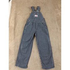 VTG Round House Hickory Stripe Bib Overalls Dungarees Kid 6 Blue Stripe USA EUC