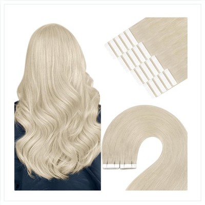 Haarverlängerung Tape Extensions Echthaar blond glatt