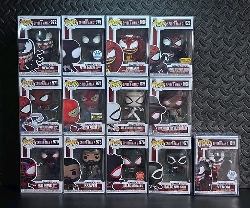 Funko Pop! Spider-Man 2 Gamerverse COMPLETE 13-Piece Set w/ Protectors
