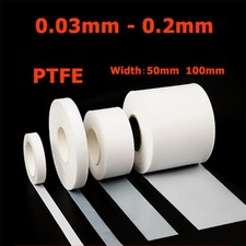 0.03mm - 0.2mm Thick PTFE Film Ultra-thin Plastic Sheet Film Tape 50/100mm Wide