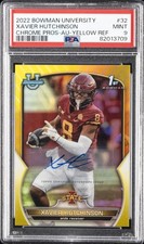 2022 BOWMAN UNIVERSITY CHROME PROSPECTS #32 XAVIER HUTCHINSON 31/75 PSA 9