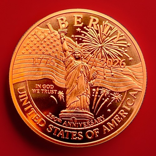 Liberty! America 250th Round 1 oz .999 Copper Up To 20% Off! Free Shipping!