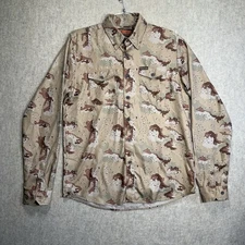 Dixxon Flannel Co. Black Rifle Coffee Company Camouflage Button Shirt Mens LT