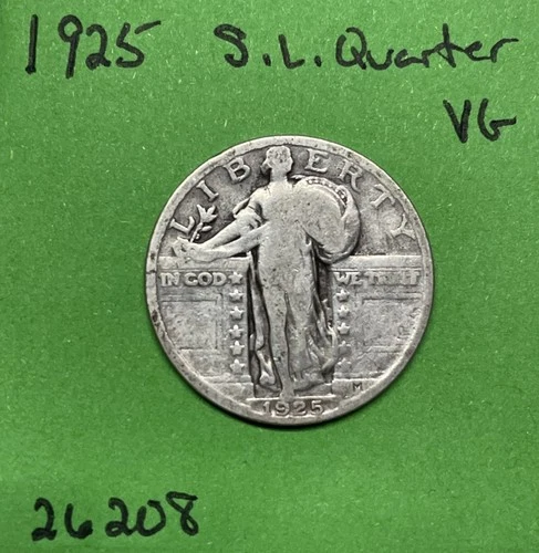 1925 Standing Liberty Quarter  25c VG Very Good 90% Silver