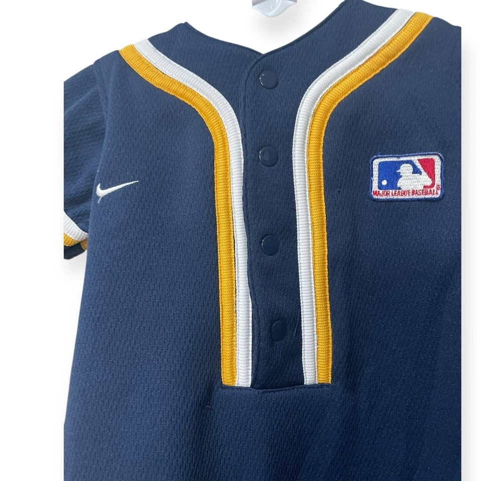 Nike Team MLB Milwaukee Brewers Bebé Infante Mono a Presión Talla 6-9 Meses Foto 2 de 4