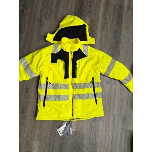 Portwest DX461 HiVis Winter Jacket Yellow/Black Reflective Waterproof Men XL NWT - product listing photo