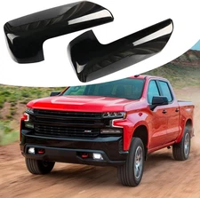 sportuli Black Mirror Cap Cover Trim Replace for 2019-2025 Chevy Silverado /... 