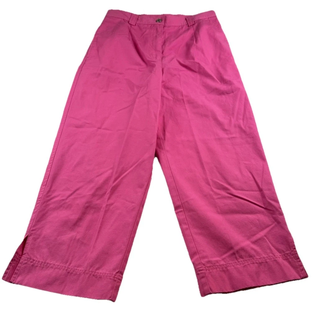 Vtg Pendleton 6 Slim Pants Capri 100% Cotton Bubblegum Pink High Rise Preppy