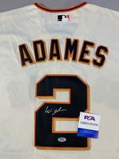 SAN FRANCISCO GIANTS- WILLY ADAMES AUTOGRAPH #2 NIKE CREAM JERSEY PSA AQ14106