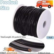 30 Yards Cowhide Genuine Leather Cord for Jewelry Making 2MM Black Round Real Le